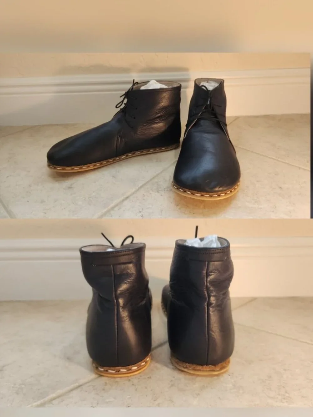 BAREFOOT BOOTS black leather high tops